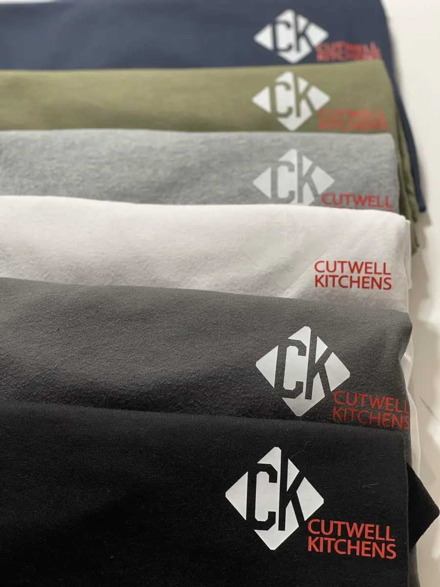 Custom printed apparel close-up