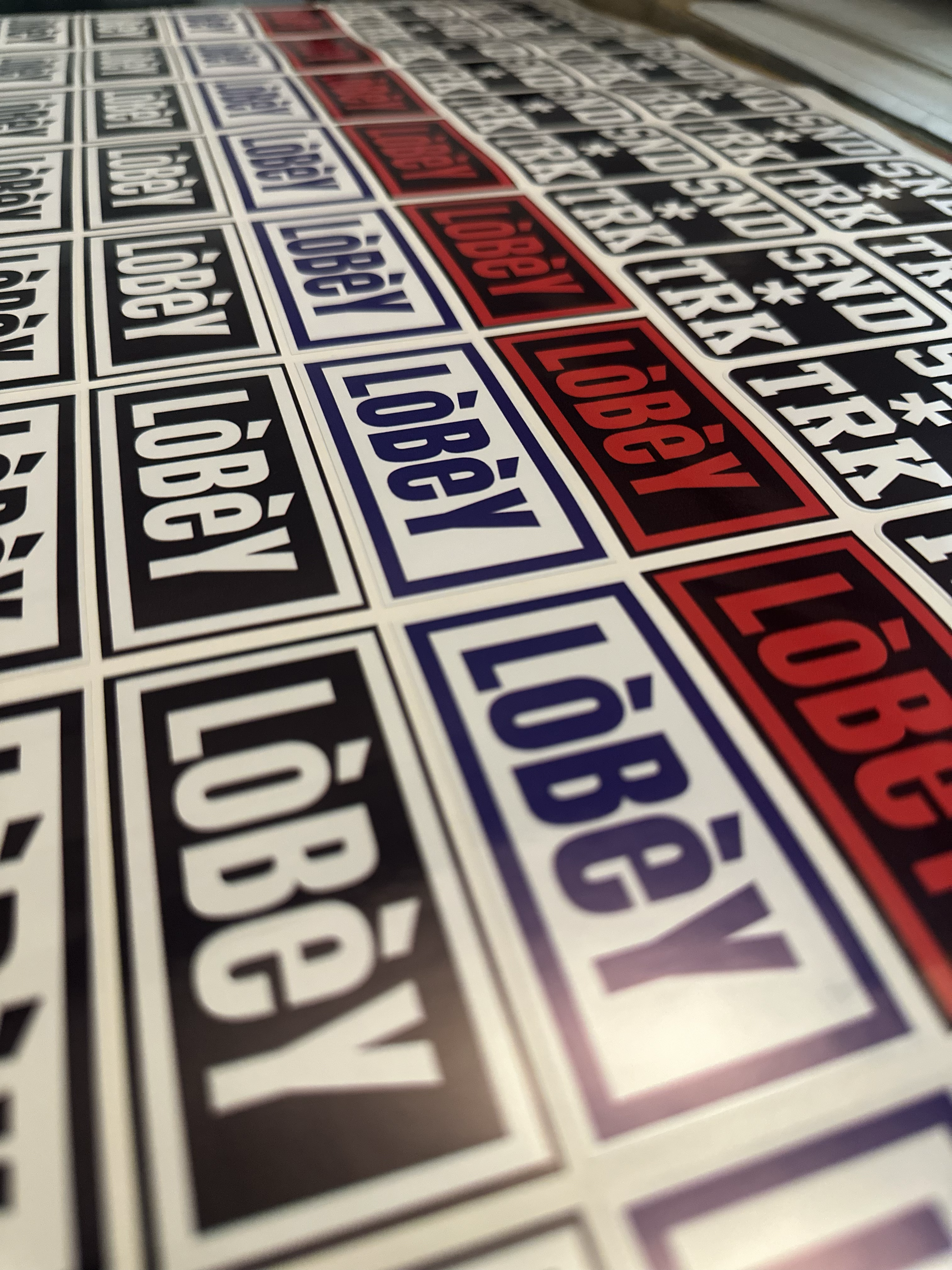 Sticker and decal print sheet in production